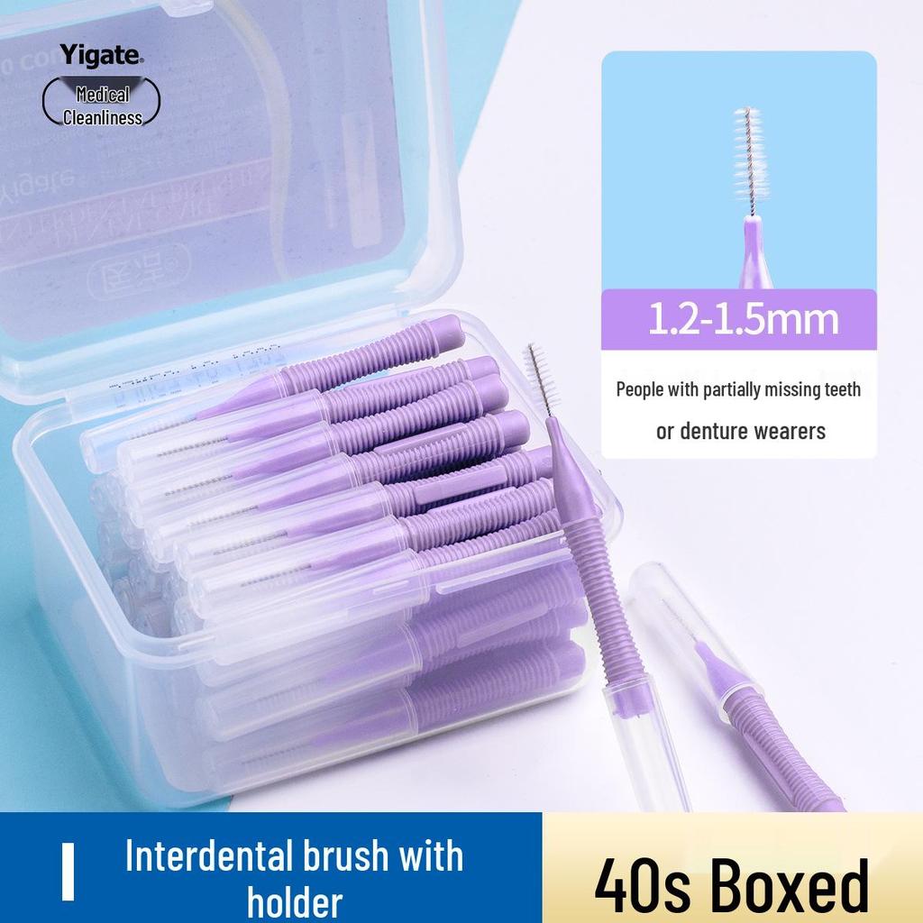 Yijie Super Fine Interdental Brush Kit for Adults - Orthodontic Teeth Gap Cleaning Tool (40 Pieces)