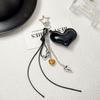 Romance Leather Heart Shaped Keychain With Bohemian Braid And Fringe Detail Stylish Purse Decoration Bag Hangings