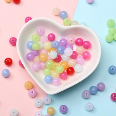 100PCS 6mm Fashion Round Acrylic Jelly Color Beads For DIY Findings Jewelry Making Jewelry Accessories For Crafts Beading Jewelry Accessory