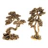 1Pc Brass Mini Welcome Pine Figurine Tree Miniature Landscape Small Bonsai Tree Statues Decorations Accessories