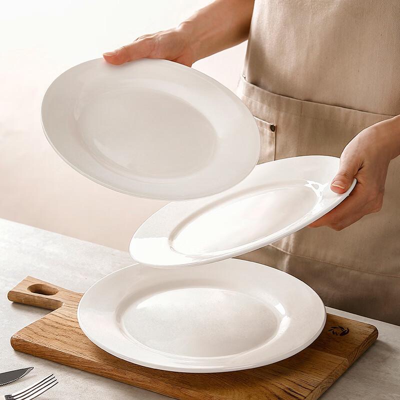 Yangge Pure White Ceramic Flat Plates