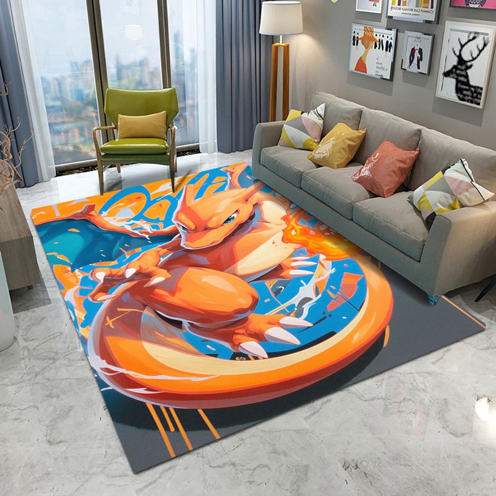  Pokemon Fire-breathing Dragon Carpet Cartoon Living Room Bedroom Kitchen Table Balcony Rug Non-slip Mat Cool Home Decor