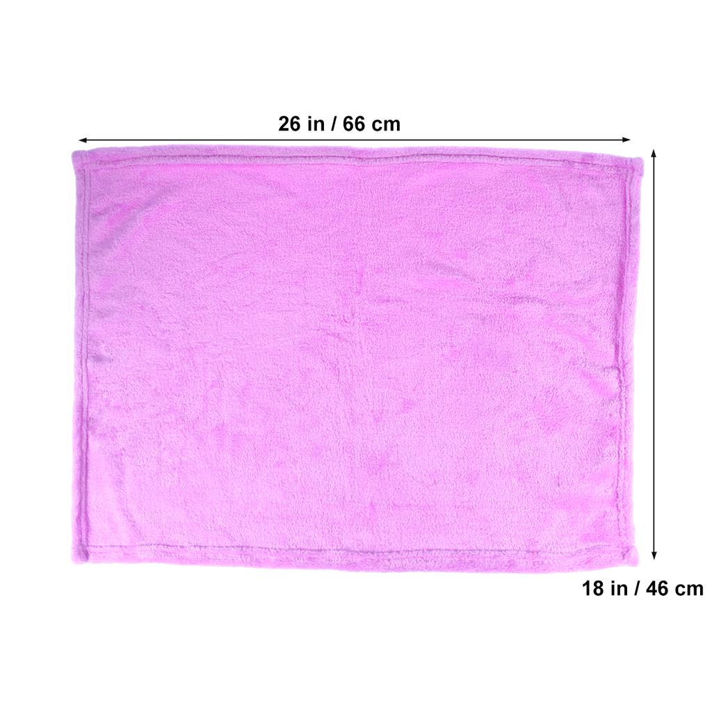 Flannel Pet Blanket Premium Fleece Cozy Warm Bedding For Small Animals Lightweight Solid Color Pink