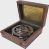 Set of 2 -Antique Brass Sundial Compass with Wood Box, Gilbert & Sons Nautical Decor
