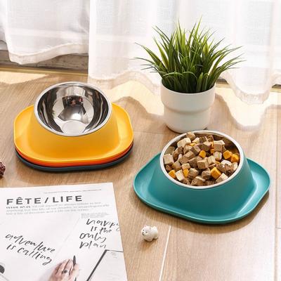 Stable Double Bowls Cat Bowl Anti-toppling Elevated Dog Water Bowl Prevent Overflow Detachable Cat Food Bowl Pet Supplies