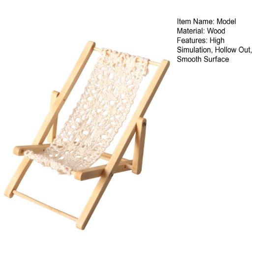 Nábytek do domečku pro panenky Vysoce věrný Domeček pro panenky Řemeslo Domeček pro panenky Plážové Dřevěné lehátko Příslušenství pro domeček pro panenky