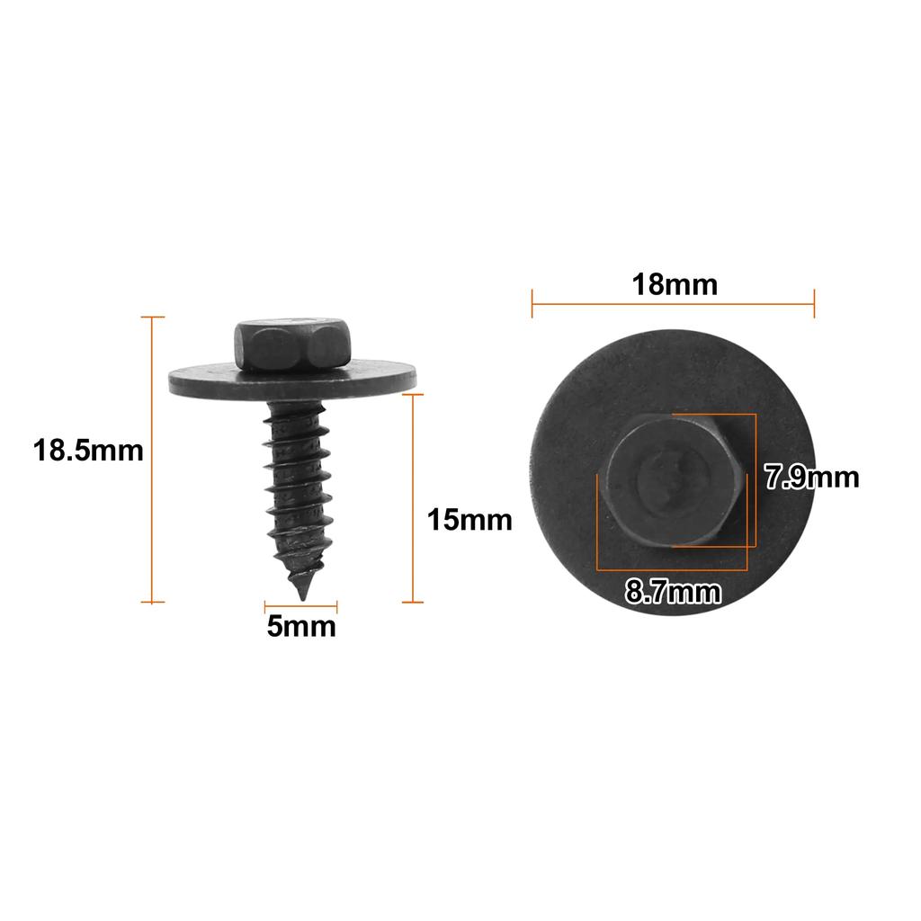 uxcell Screw Bolt Retainer Fender Liner Lower Cover Screw Compatible