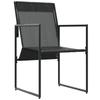 4 Piece Chair Set with Cushions Black and Anthracite Textilene