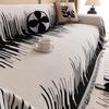 Couverture Épaissie en Chenille Rayure Noire Classique Couverture de Canapé d'Été Couverture Antidérapante pour Canapé Châle de Sieste pour le Bureau Coussin Housses de Canapé