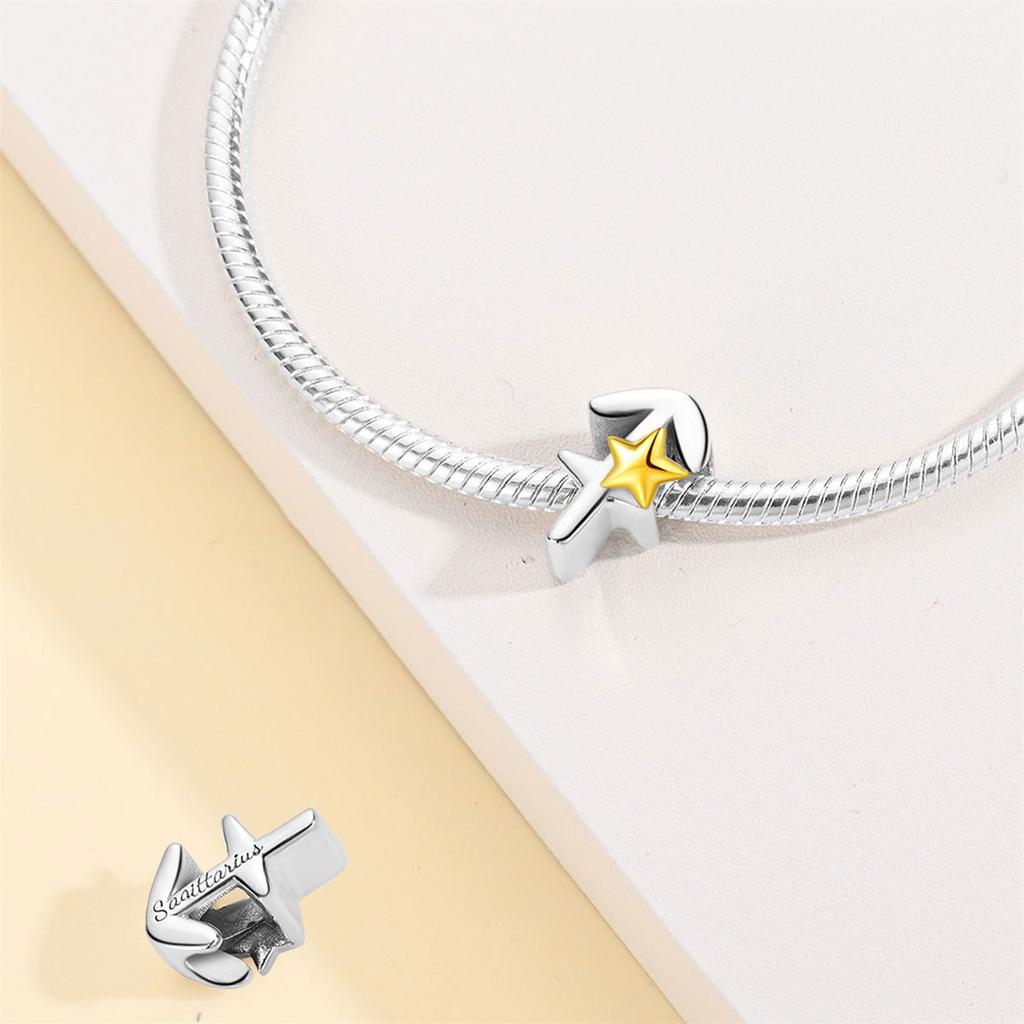 Twelve Constellations Charm Pendant Beads Diy Jewelry Bracelets Necklace Accessories Copper Beads