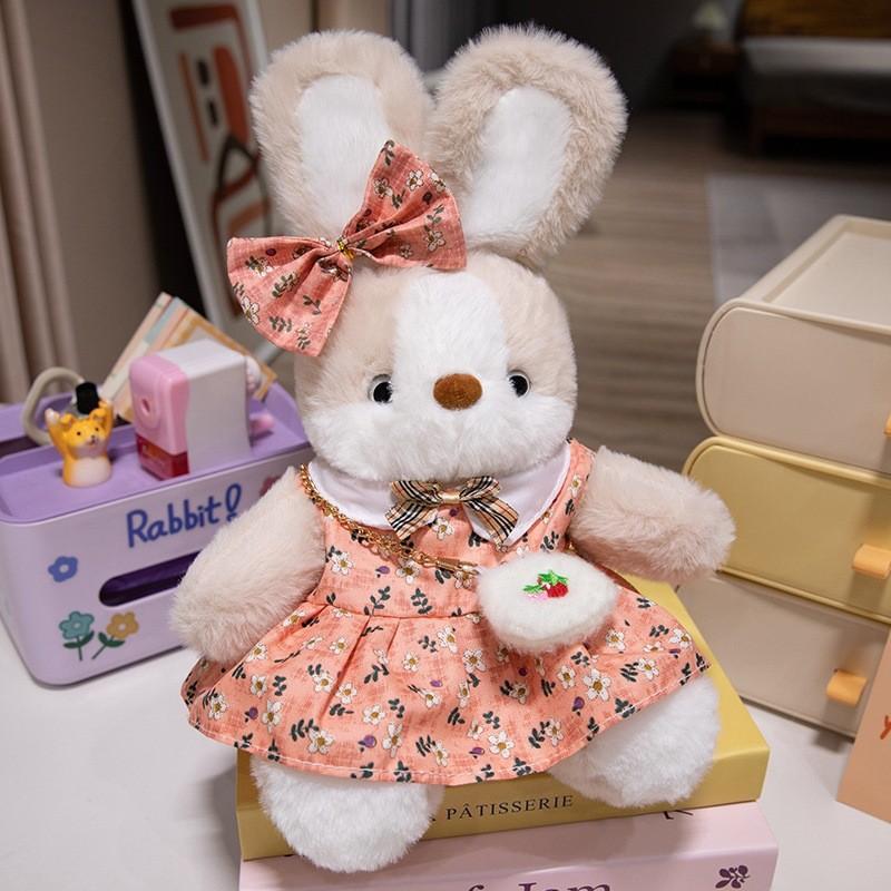 Skirt Rabbit Flower Plush Toy Wear Dress Bunny Doll Kid Birthday Decoration Gift