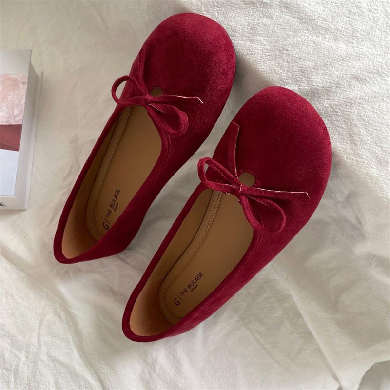Fashion IPPEUM Velvet Ballet Flats Mary Janes Shoes For Women 2025 New Summer Ballerinas Zapatos Mujer