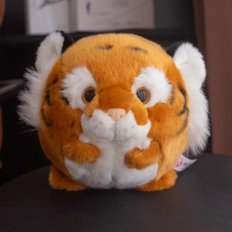 Милая милая кукла-голова тигра, плюшевая игрушка, белая кукла-маленький тигр, детская успокаивающая кукла 18cm（0.18kg）