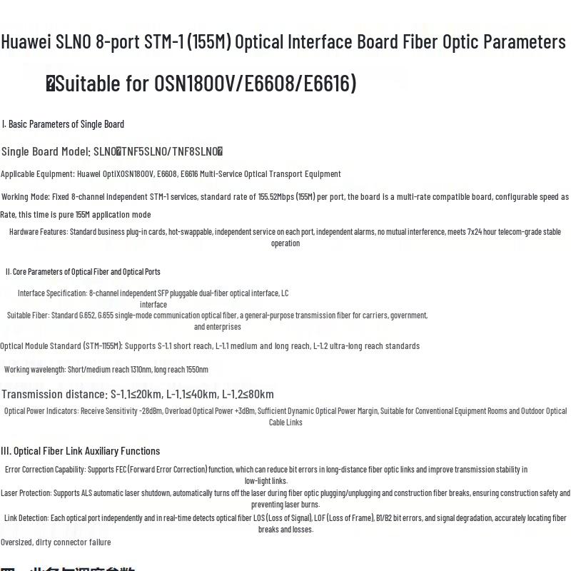 HUAWEI OSN1800V 155M slno Optical Port Board