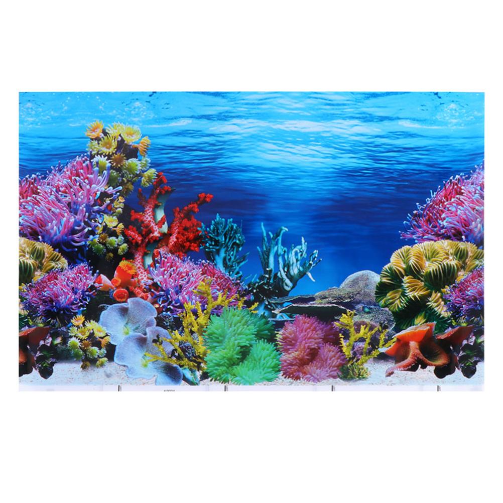 3D Landscape Double Sided Fish Tank Background Poster Aquarium Thick Film Decor Underwater Wallpaper Backdrop Thickened Printed
