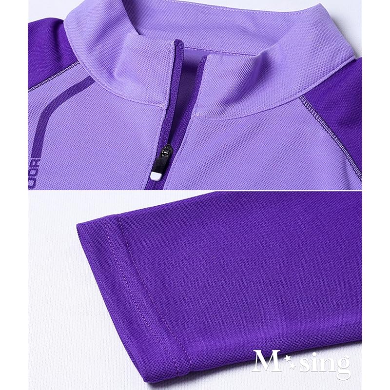 [M-Thing] Tops Training Wear Half Zip Bicolor Golf Wear Running Breathable Ladies Spring Summer Autumn Rush Shirt Thin T-shirt Big Size Fishing Wear