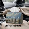 1pc, 2D Flat Printing, Tissue Box with Seagulls On The Beach Pattern Printed Tissue Box, Durable Decorative Storage Box for Kitchen And Living Room, D