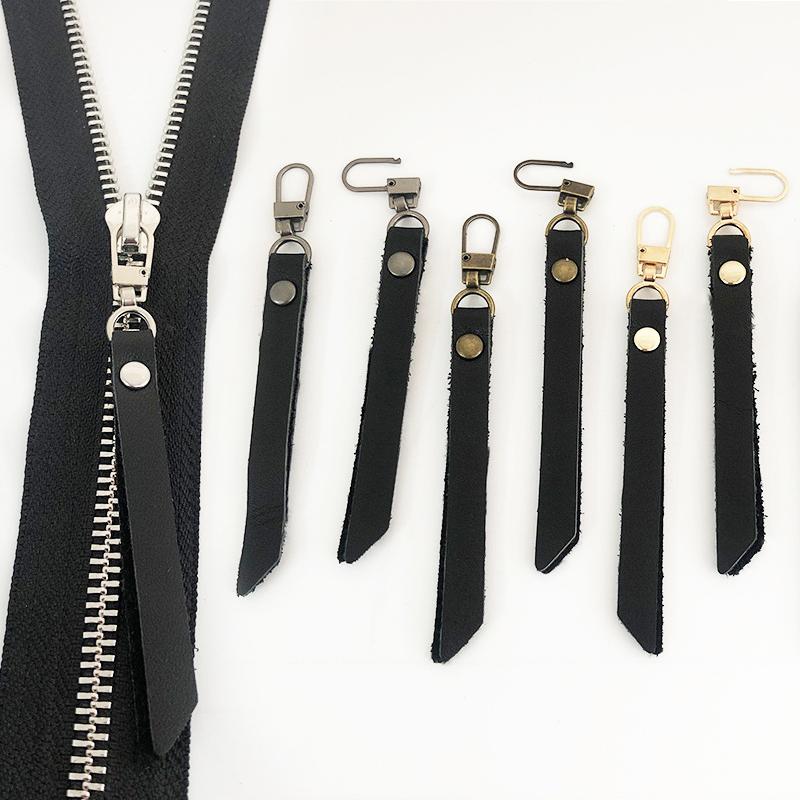 1Pcs Leather Zipper Metal Pullers for Zipper Sliders Replacement Repair Zipper Head for Bags Clothes DIY Sewing Accessories