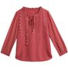 Spring Autumn New Loose Chiffon Shirt Korean Long Sleeved Bottoming Top Women's Lace Ruffled Collar Blouse M-4XL