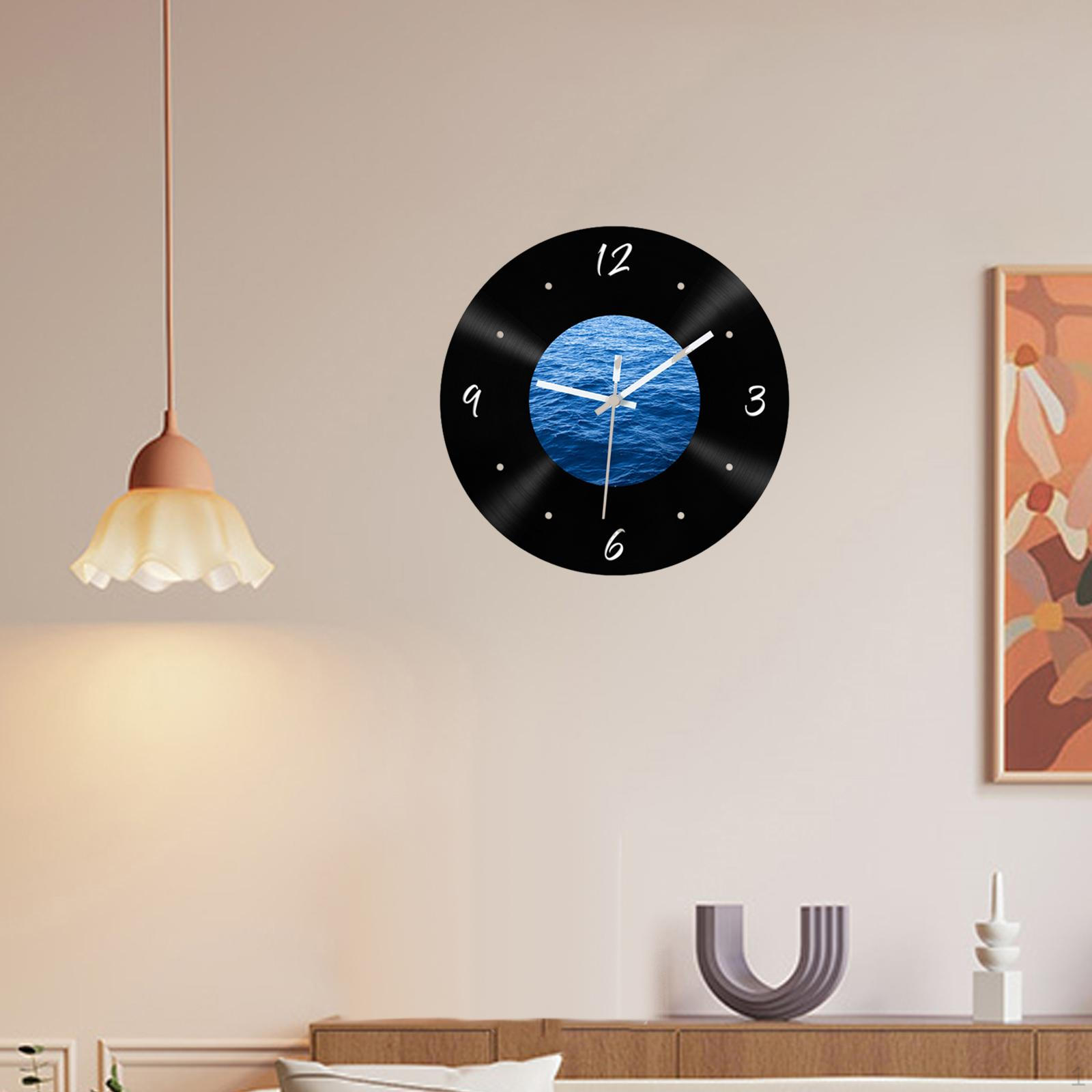 

Decorative Wall Clock Mute 11.81inch Lightweight Artwork Simple Hanging Ornament for Home Sea Picture