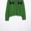 2025 Spring Women's Street Fashion: Diamond Pattern Knit Cardigan