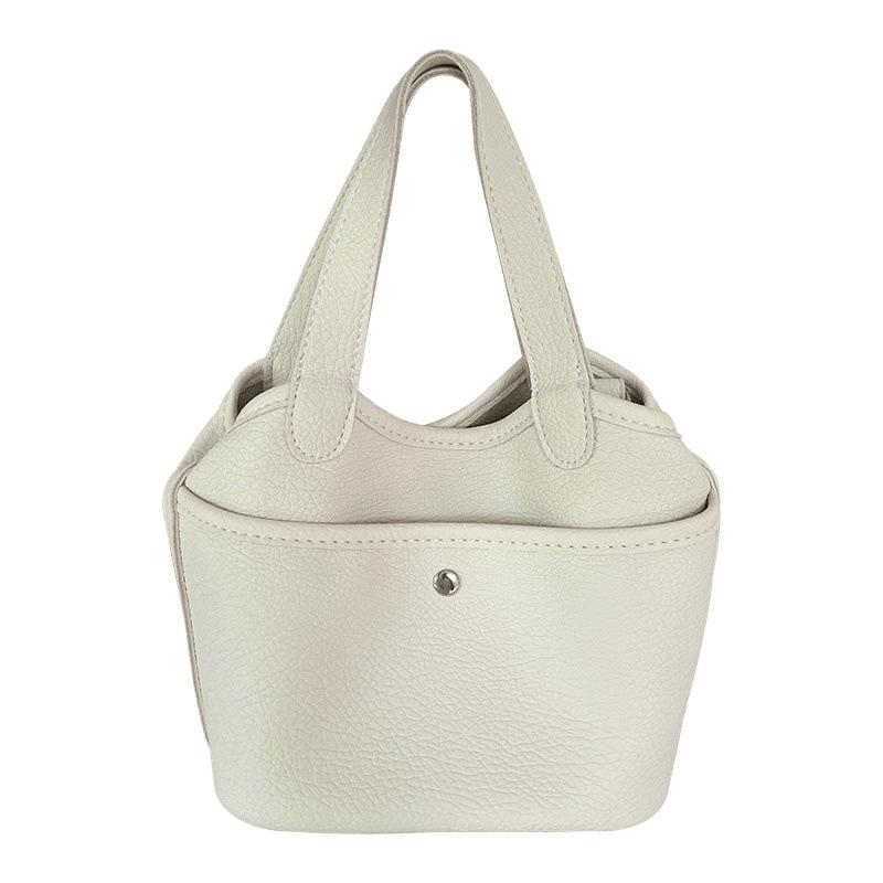 2025 Korean Ins New Vegetable Basket Bag Handbag Simple Fashion Soft Leather Texture Messenger Bucket Bag Women