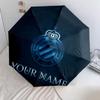 1 PC Automatic Folding Umbrella - Club Brugge KV Custom Name Pattern, Portable & Foldable Design with 8 Ribs, Christmas Birthday Gifts