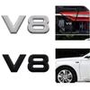 Auto Metal Alloy 3D V8 Logo Engine Displacement Trunk Rear Car Badge Decal Chrome For V8 Side Wing Emblem Sticker Car Styling