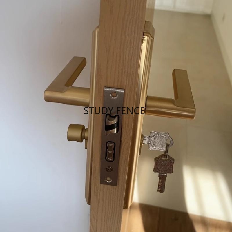 Universal Indoor Door Lock Set Household Aluminum Alloy Door Lock Set Including Key Room Lock Household Hardware Accessories