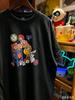 Vintage Workwear Style Round Neck Tshirt Lazy Bf Trend Cotton Cartoon Print Fit Unisexs Clothing Unisexs 2026 Summer T Shirt