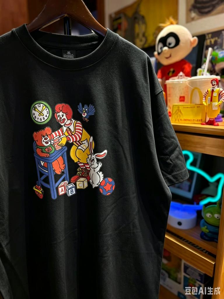 Vintage Workwear Style Round Neck Tshirt Lazy Bf Trend Cotton Cartoon Print Fit Unisexs Clothing Unisexs 2026 Summer T Shirt