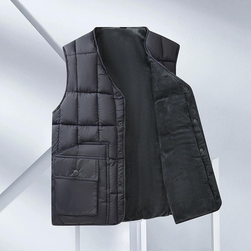 Men Autumn Winter Vest Men Fleece Lightweight Padded Thickening Vests Sleeveless Jackets Warm Coat Waistcoat Plus Size 5Xl