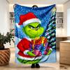 Couverture Imprimée Grinch - Douce & Confortable, pour Chambre à Coucher, Voyage, Canapé, Décoration de Maison - Cadeau d'Anniversaire Noël pour Ami