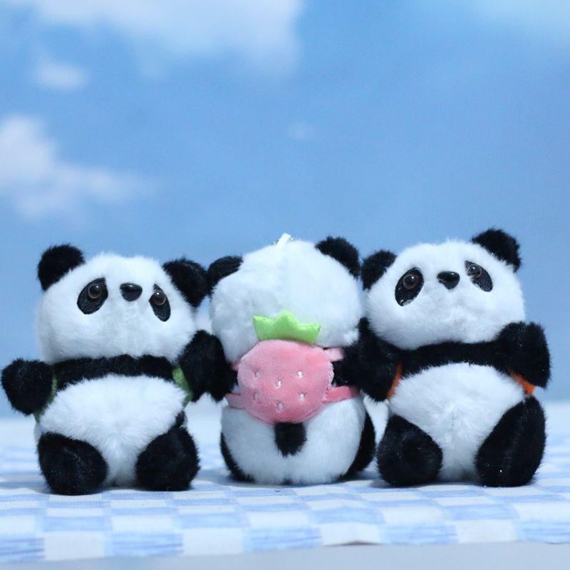 Panda Cuddly Adorable Plush Toy Keychain Unique Animal Design For Bag Charm Lovers