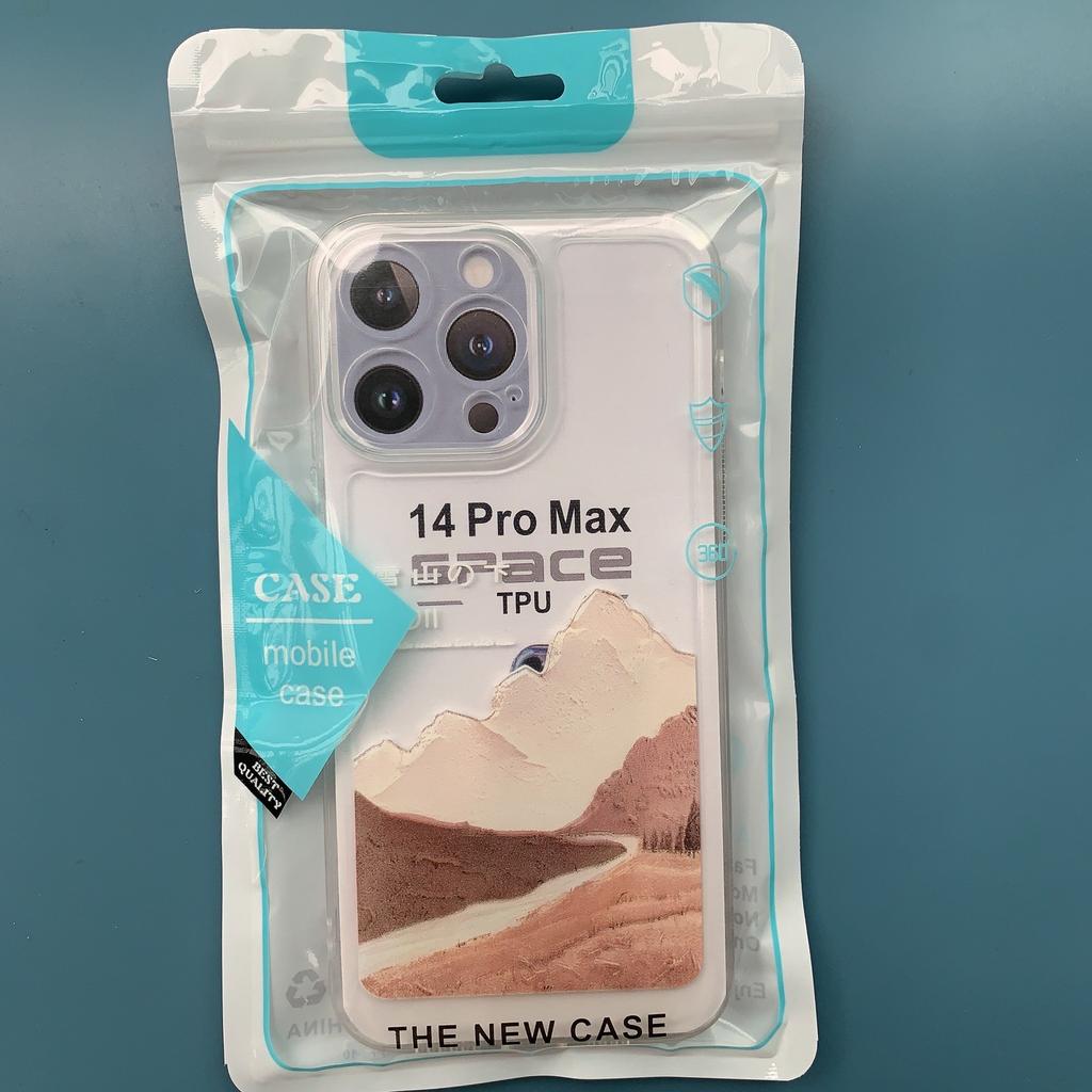 Shilai Run Mobile Phone Case Suitable for IPhone16promax Transparent Couple Creative Painting 15/14 Protection Case