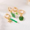 Exquisite Shell Hoop Earrings Beaded Beach Style Drop Earrings Fashion Marine Style Earrings  Women