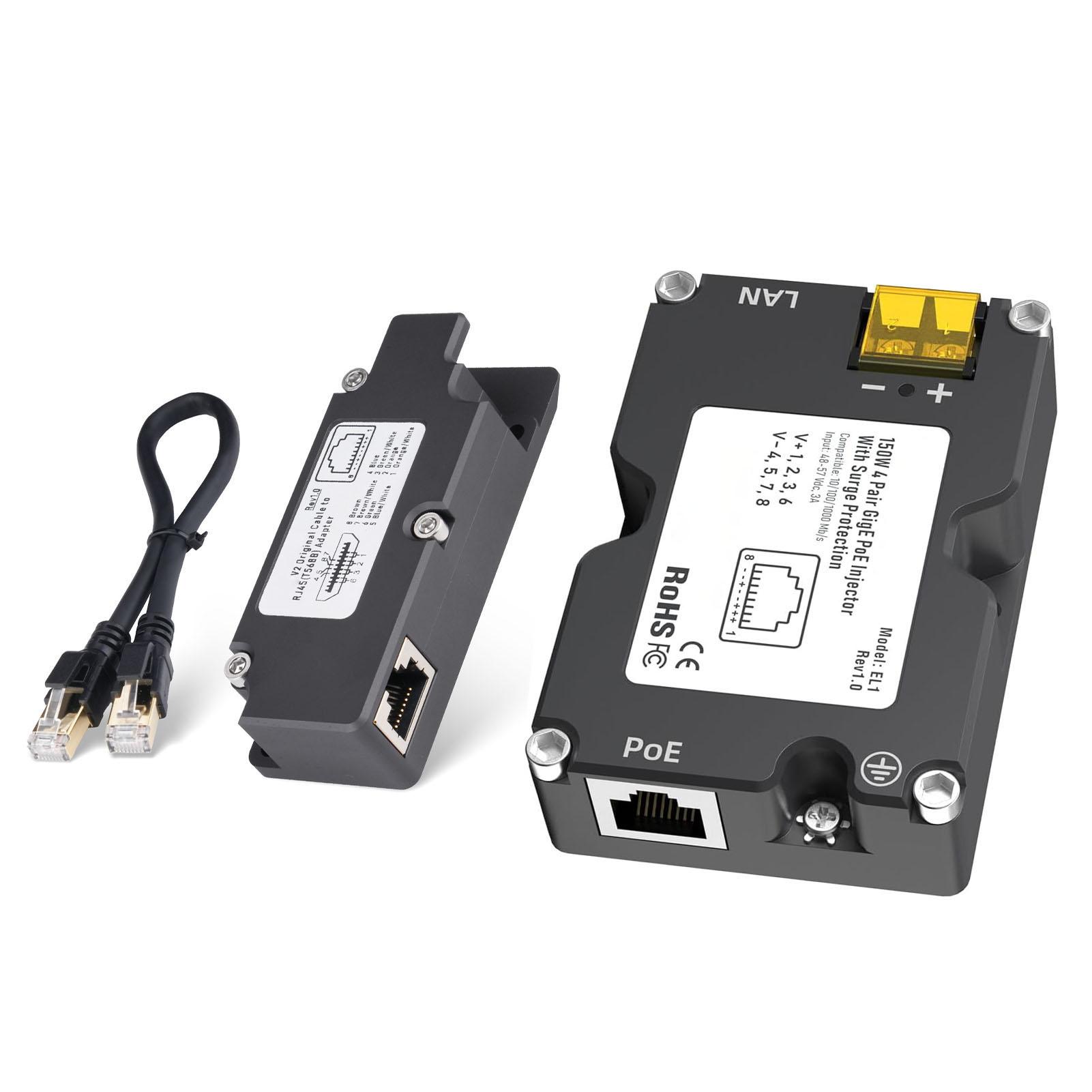 

Інжектор PoE 150 Вт DC48Інжектор живлення через Ethernet 57 В 3 А та комплект адаптера Dishy V2 до RJ45