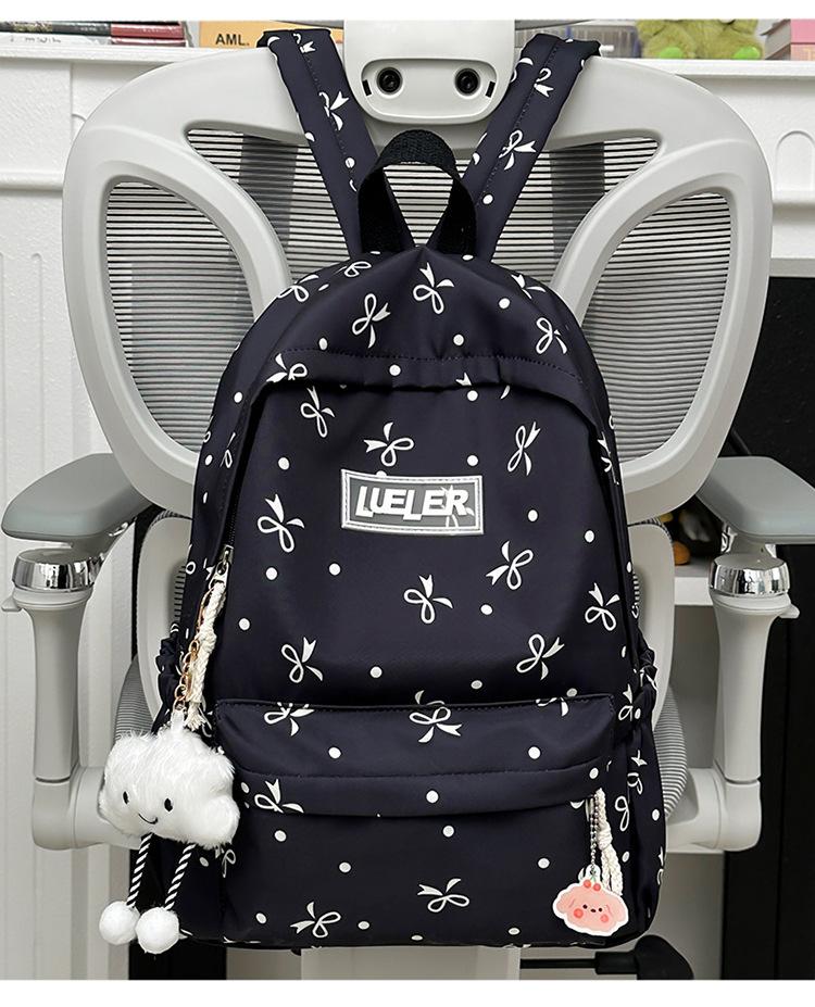 Schoolbag new student schoolbag cute large capacity floral junior high school backpack girl fresh bow ins backpack