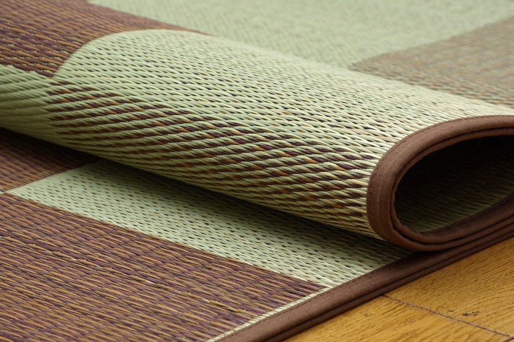 Ikehiko Igusa Rug Carpet Block 2 140 X 200cm Brown Made In Japan Approx. #8220550