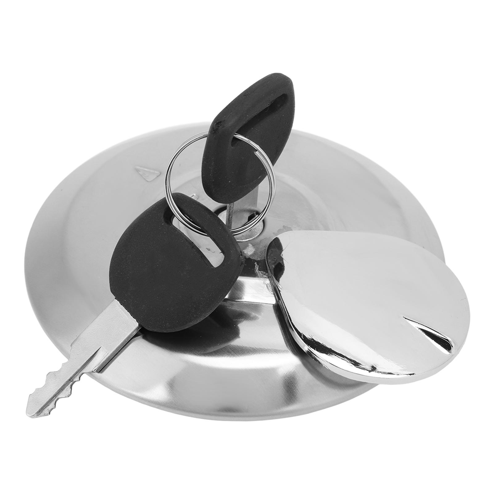 

Motorcycle Fuel Gas Tank Cap with Lock Keys Polished Chrome Replacement for CB1000C CB650 CB750 CM400