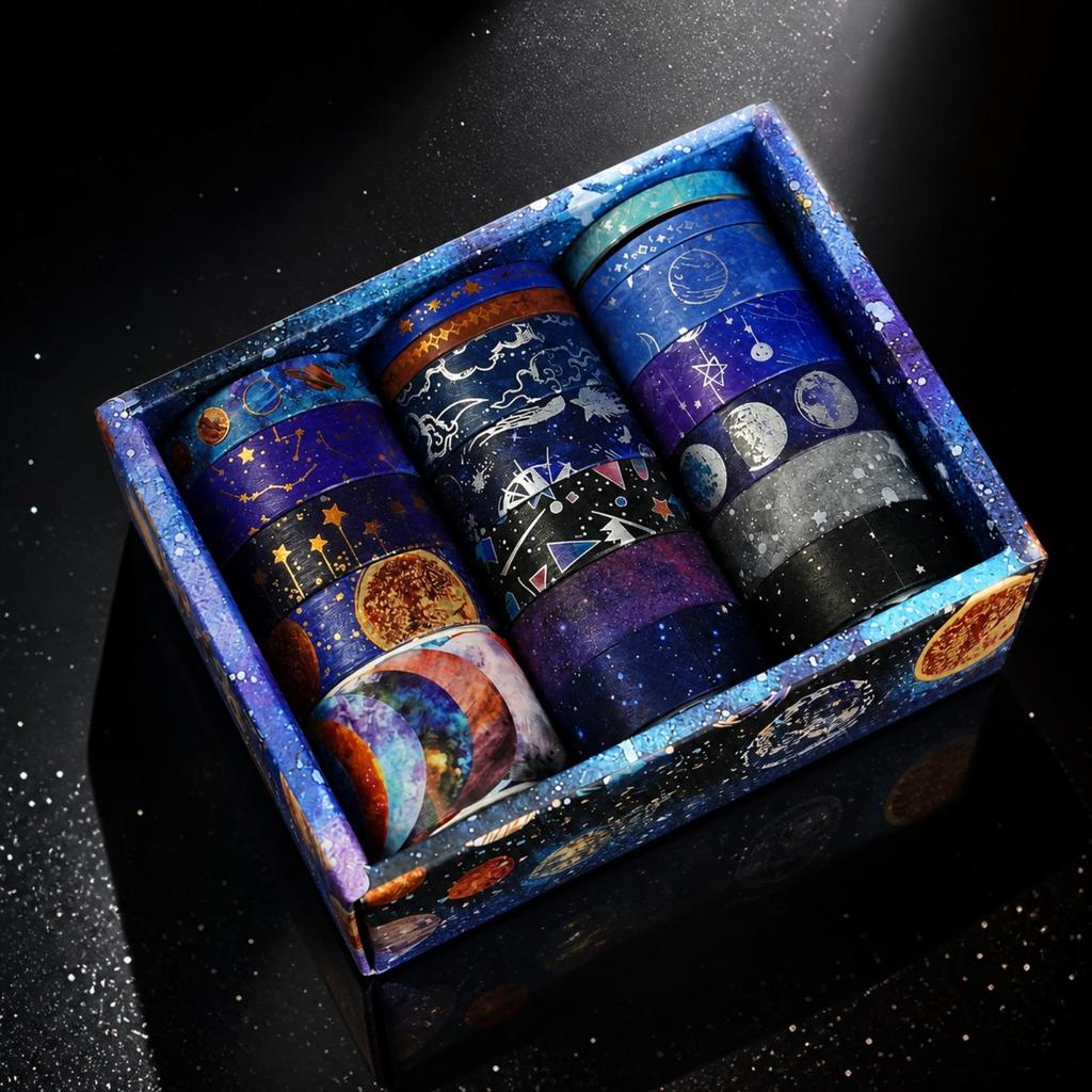 Space Washi Tape Starry Celestial Gold Foil for Crafters