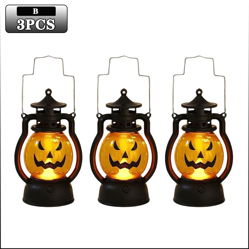 Halloween Pumpkin Ghost Face Lamp Portable Decoration Light for Bar Party Table Atmosphere Prop Halloween Decor Use