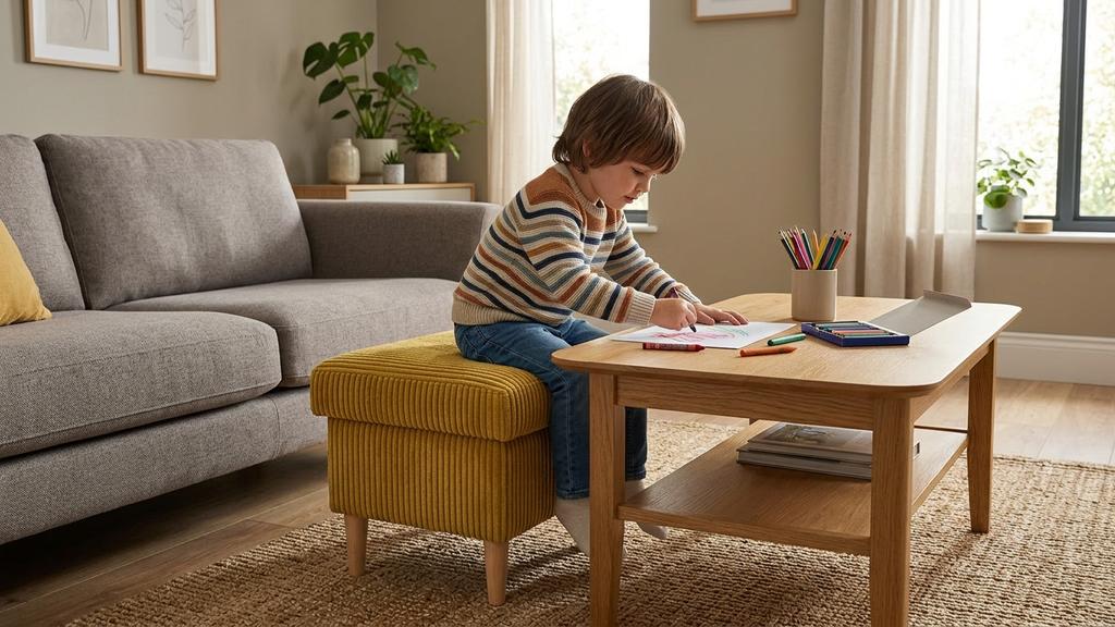 Sitzhocker ARI mit Stauraum und Cordbezug, auch als Fußhocker nutzbar – Family Meble