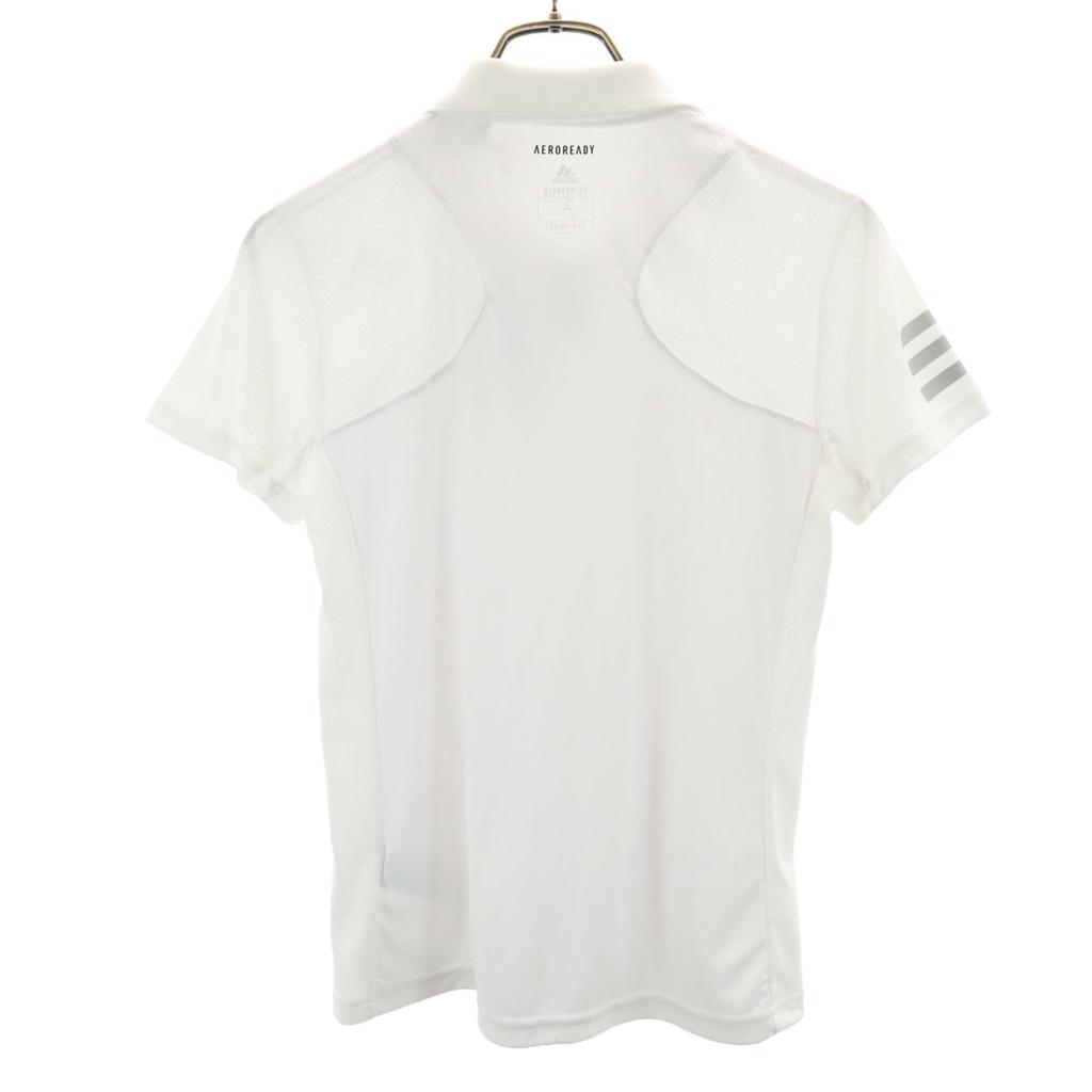 unused adidas tennis Short sleeve mesh switching Polo shirt M white Women Used