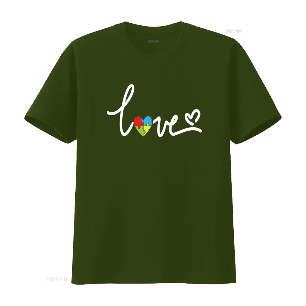 For T Shirt Autism Awareness Plus Size Black vintage Washed Versatile Comfortable Stretched fashion Top For Everyday Wear Soft