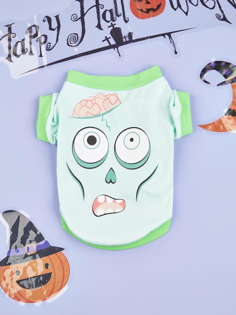 Dog Halloween Shirt Pet Printed T Shirt Cat Costume Spider Ghost Devil Monster Pet Halloween Clothes Halloween Costume Dog Shirt