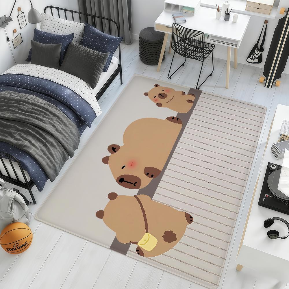 cartoon cute funny art Capybara hogar Bedside Rug Kitchen Bath Floor Mat Hallway Balcony Carpet Entrance Doormat Decor Home