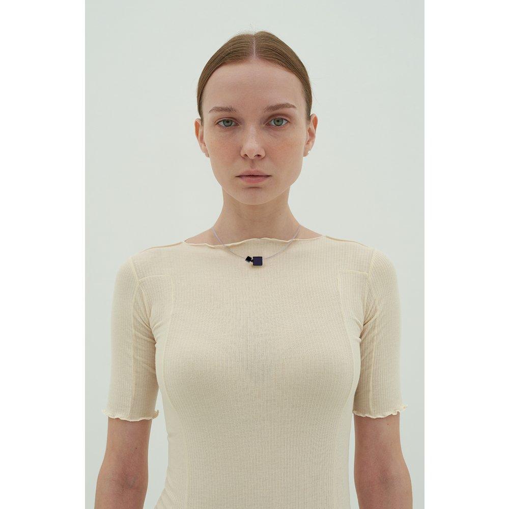 [Hazina] 12Mm Square Onyx Singular Necklace