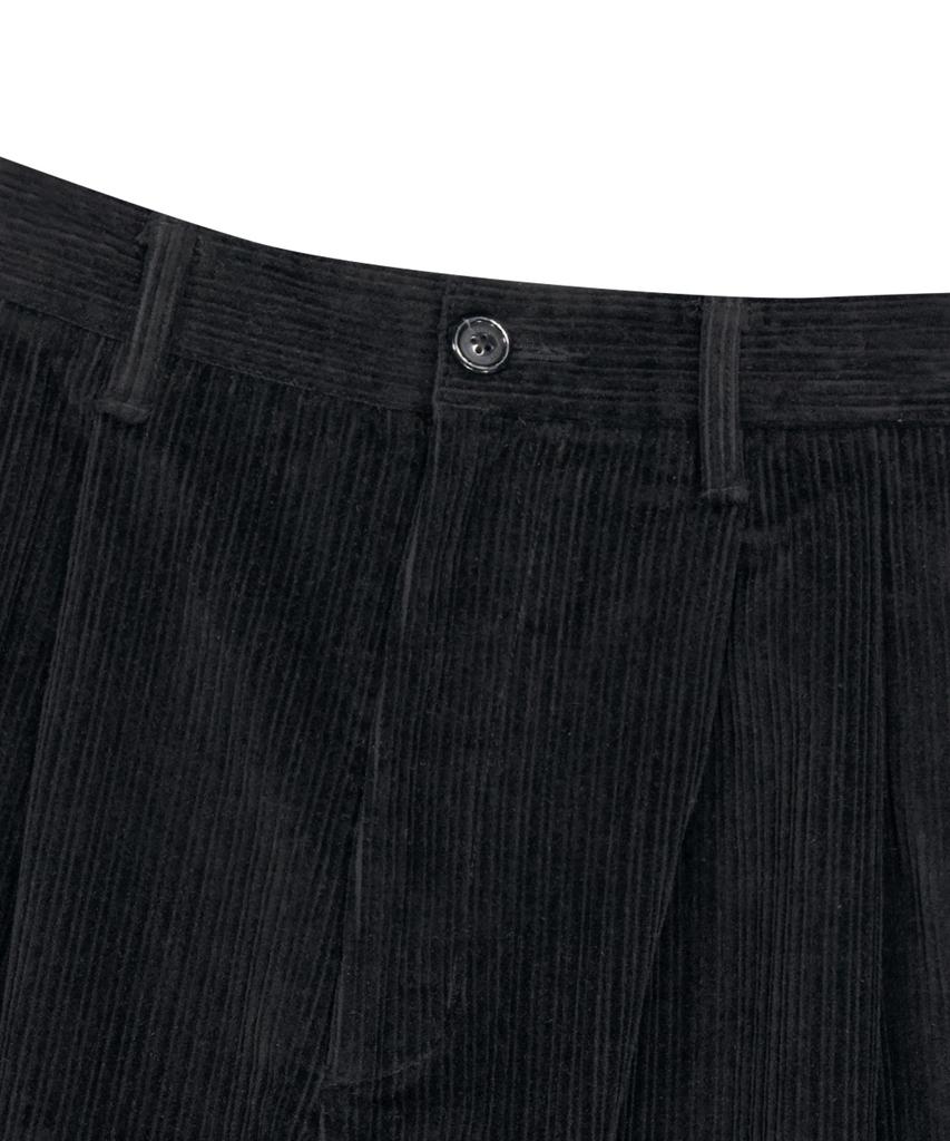 YESEYESEE Cord Tucked Pants Black