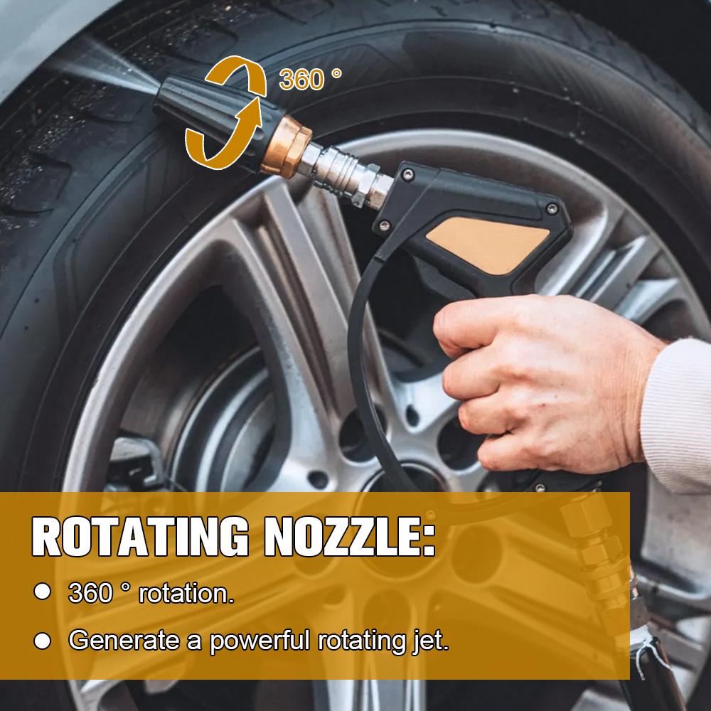 360 Rotating Turbo Nozzle Sprayer With 1/4" Quick Connect 4000 PSI High Pressure Washer Cleaner Accessories Brass